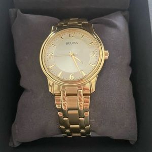 Bulova Gold Tone Stainless Corporate Collection NWOT
